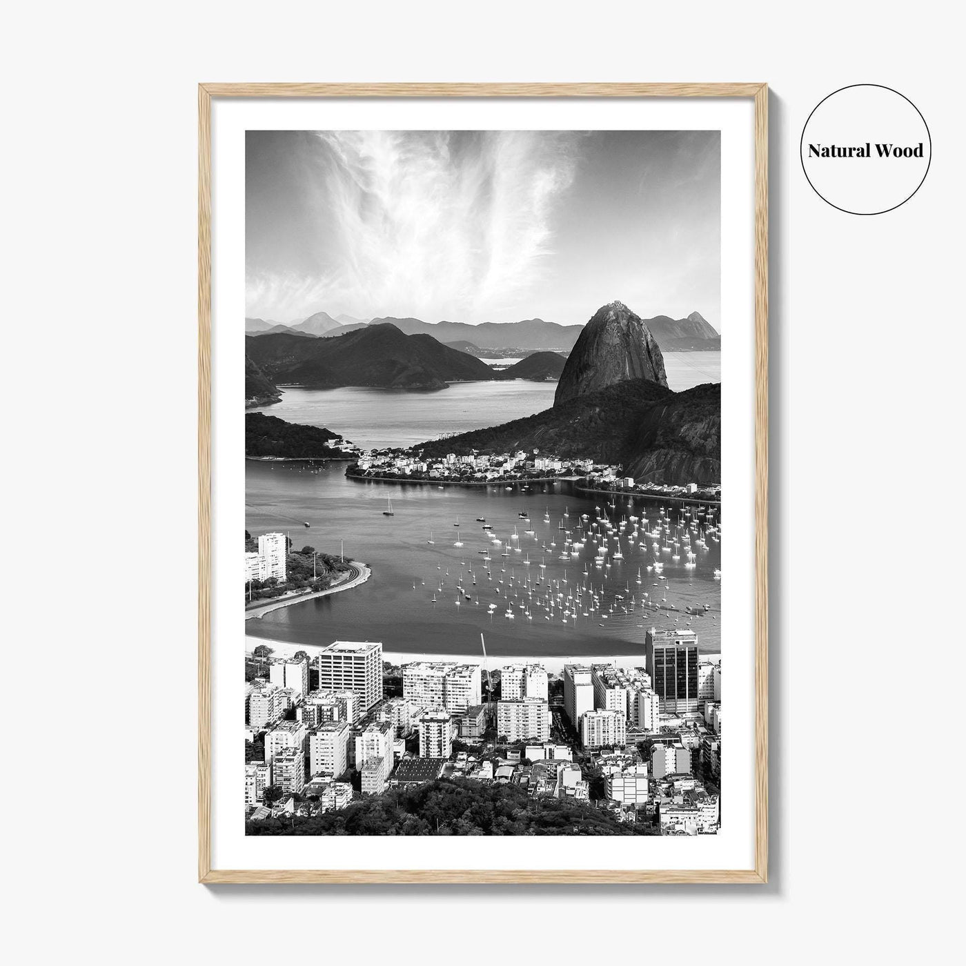 Rio de Janeiro Skyline Black and White Fine Art Photo Print, Brazil Poster