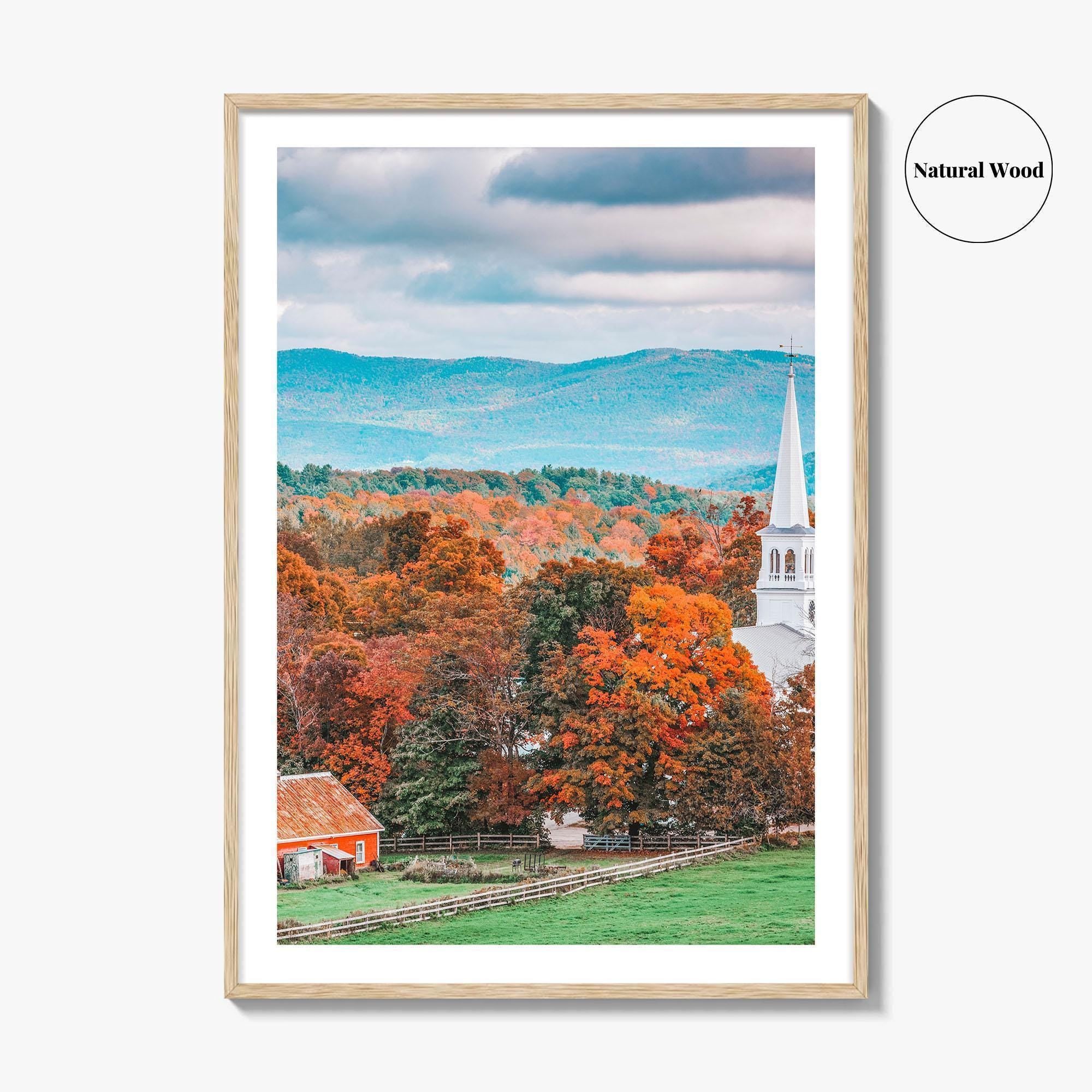 Peacham Vermont Fine Art Photo Print, USA, New England, Autumn Rural Landscape Poster