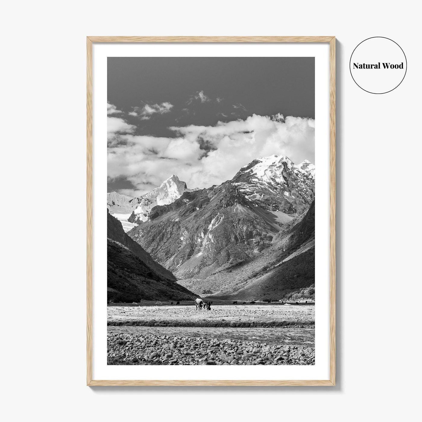 Peru Black and White Fine Art Photo Print, Andes Mountains, Cordillera Blanca Wall Poster