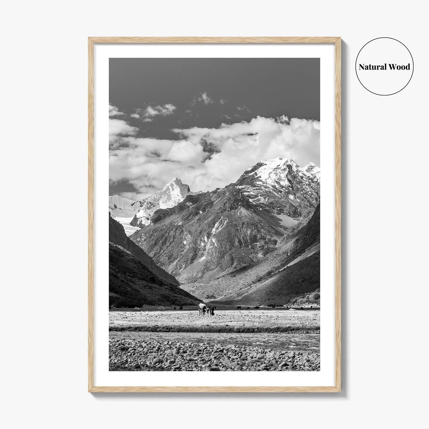 Peru Black and White Fine Art Photo Print, Andes Mountains, Cordillera Blanca Wall Poster