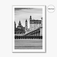 St Augustine Black and White Fine Art Photo Print, Bridge of Lions Florida Poster