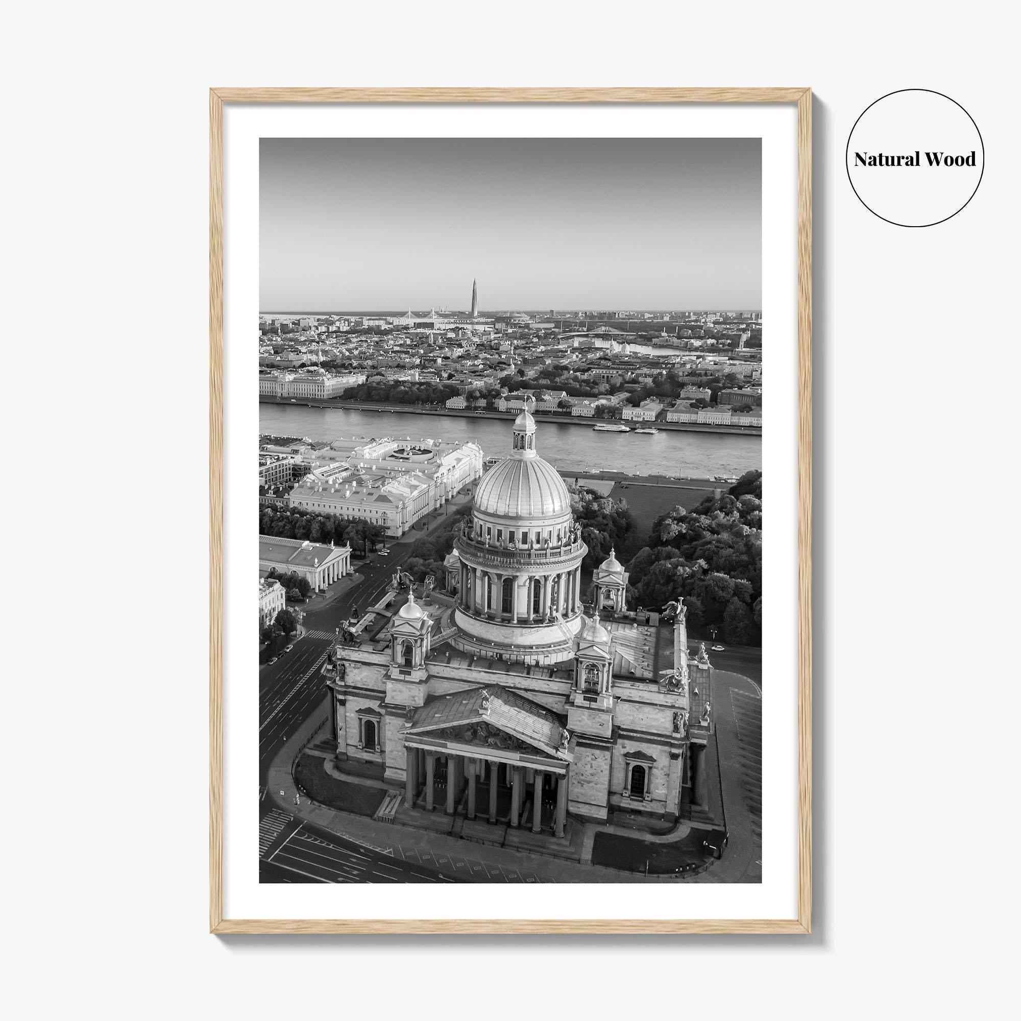 Saint Petersburg Black and White Fine Art Photo Print, St Isaacs Cathedral Russia Poster