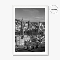 Zacatecas Black and White Fine Art Photo Print, Zacatecas City Mexico Wall Poster