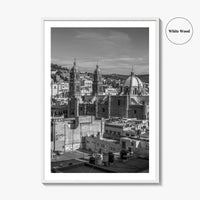 Zacatecas Black and White Fine Art Photo Print, Zacatecas City Mexico Wall Poster