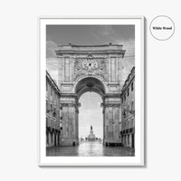 Lisbon Black and White Fine Art Photo Print, Praca do Comercio Poster, Portugal