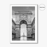 Lisbon Black and White Fine Art Photo Print, Praca do Comercio Poster, Portugal