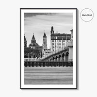 St Augustine Black and White Fine Art Photo Print, Bridge of Lions Florida Poster