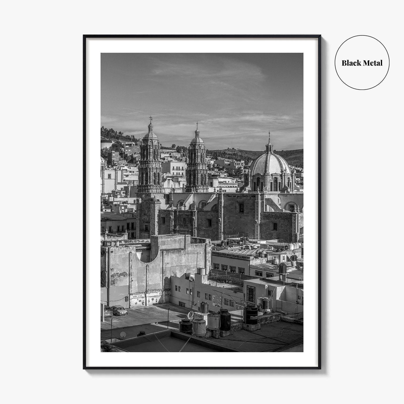 Zacatecas Black and White Fine Art Photo Print, Zacatecas City Mexico Wall Poster