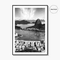 Rio de Janeiro Skyline Black and White Fine Art Photo Print, Brazil Poster
