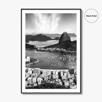 Rio de Janeiro Skyline Black and White Fine Art Photo Print, Brazil Poster