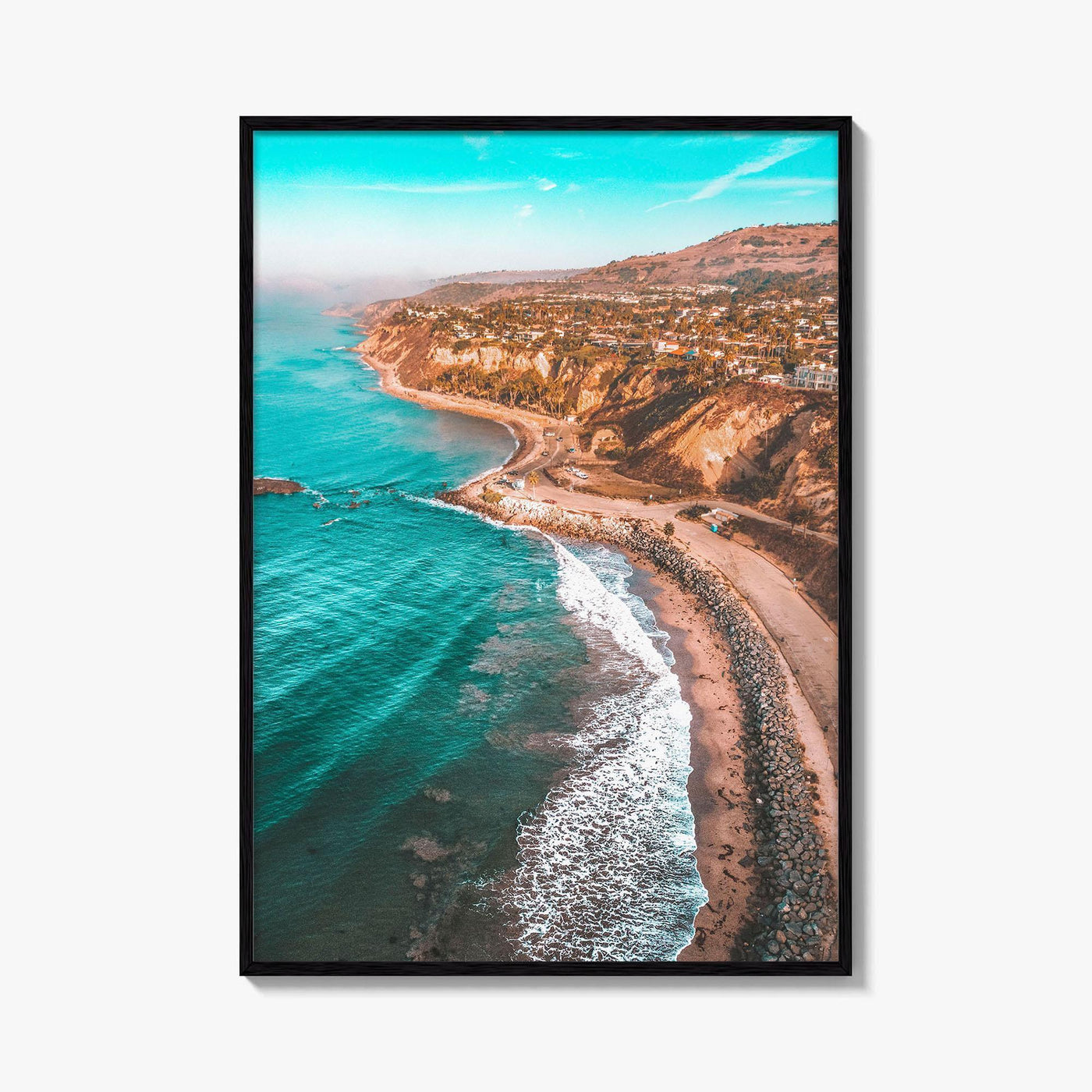 Southern California Blue Fine Art Photo Print, Aerial SoCal Coast, USA Poster