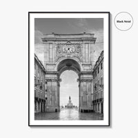 Lisbon Black and White Fine Art Photo Print, Praca do Comercio Poster, Portugal