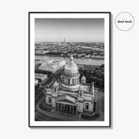 Saint Petersburg Black and White Fine Art Photo Print, St Isaacs Cathedral Russia Poster