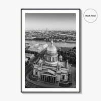 Saint Petersburg Black and White Fine Art Photo Print, St Isaacs Cathedral Russia Poster