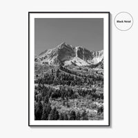 Utah Black and White Fine Art Photo Print, Snowbasin Panorama, Wasatch Range, Ogden Poster