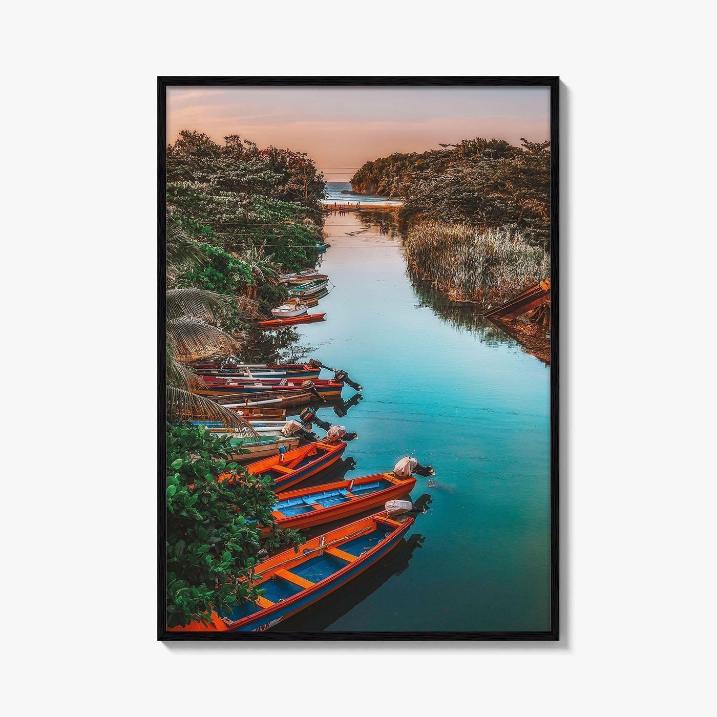 Jamaica Fine Art Photo Print, White River Boats, St Ann, Ocho Rios Wall Poster