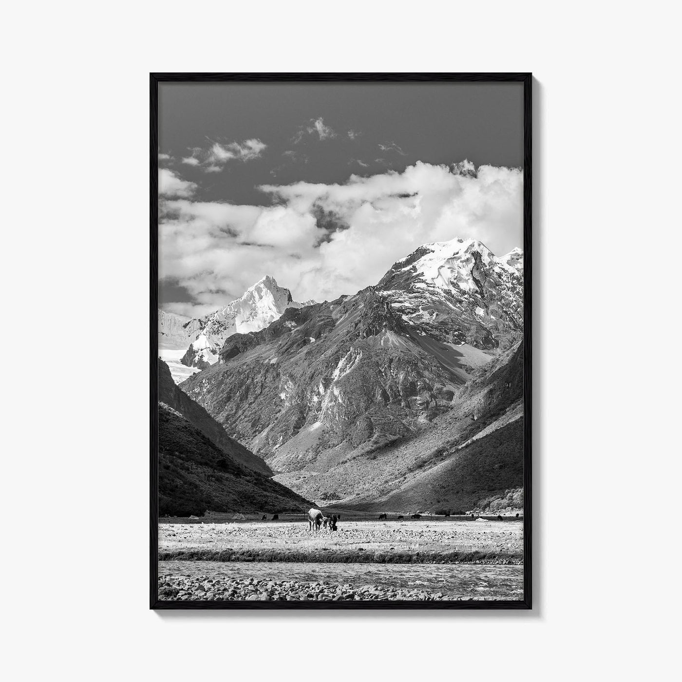 Peru Black and White Fine Art Photo Print, Andes Mountains, Cordillera Blanca Wall Poster