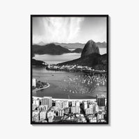 Rio de Janeiro Skyline Black and White Fine Art Photo Print, Brazil Poster