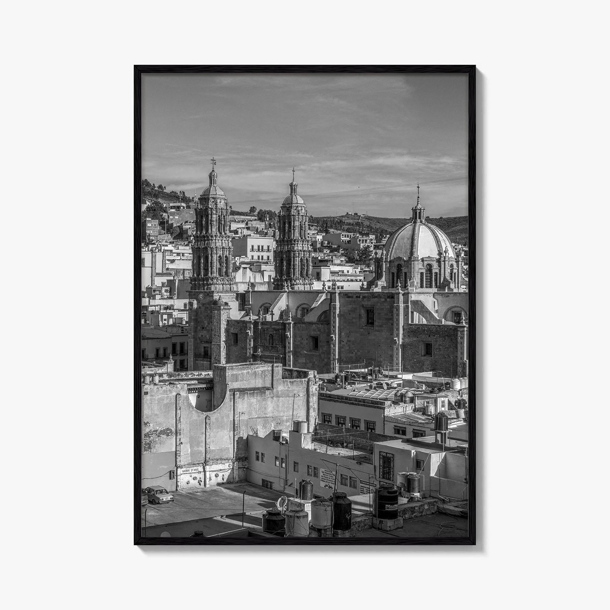Zacatecas Black and White Fine Art Photo Print, Zacatecas City Mexico Wall Poster