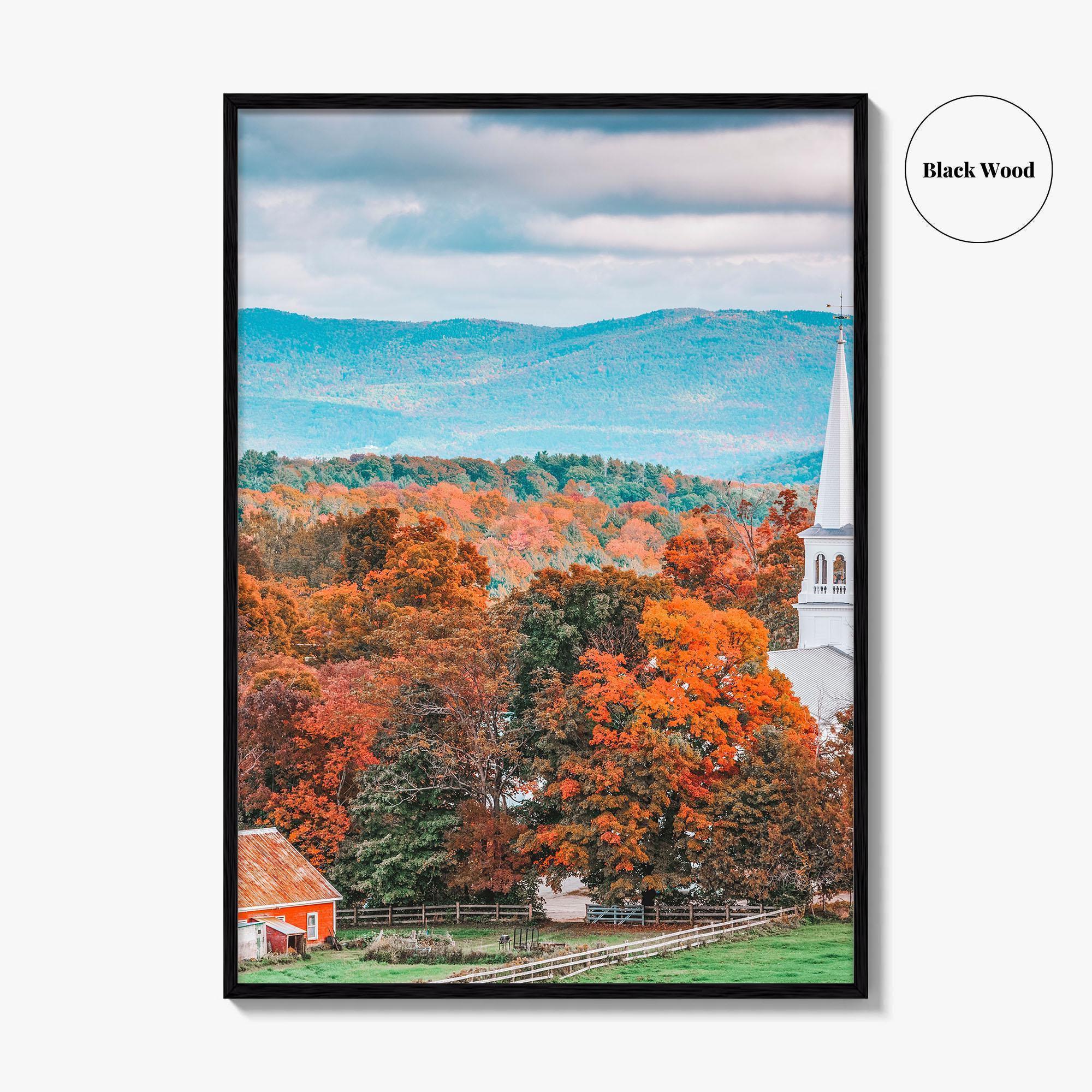 Peacham Vermont Fine Art Photo Print, USA, New England, Autumn Rural Landscape Poster