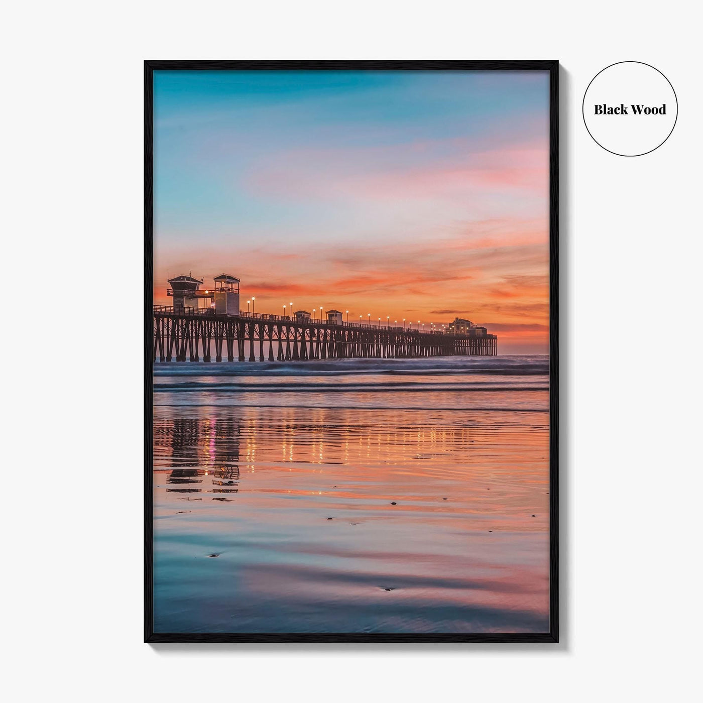 Oceanside Fine Art Photo Print, Pier Beach, San Diego California USA Wall Poster