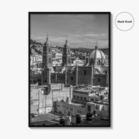 Zacatecas Black and White Fine Art Photo Print, Zacatecas City Mexico Wall Poster