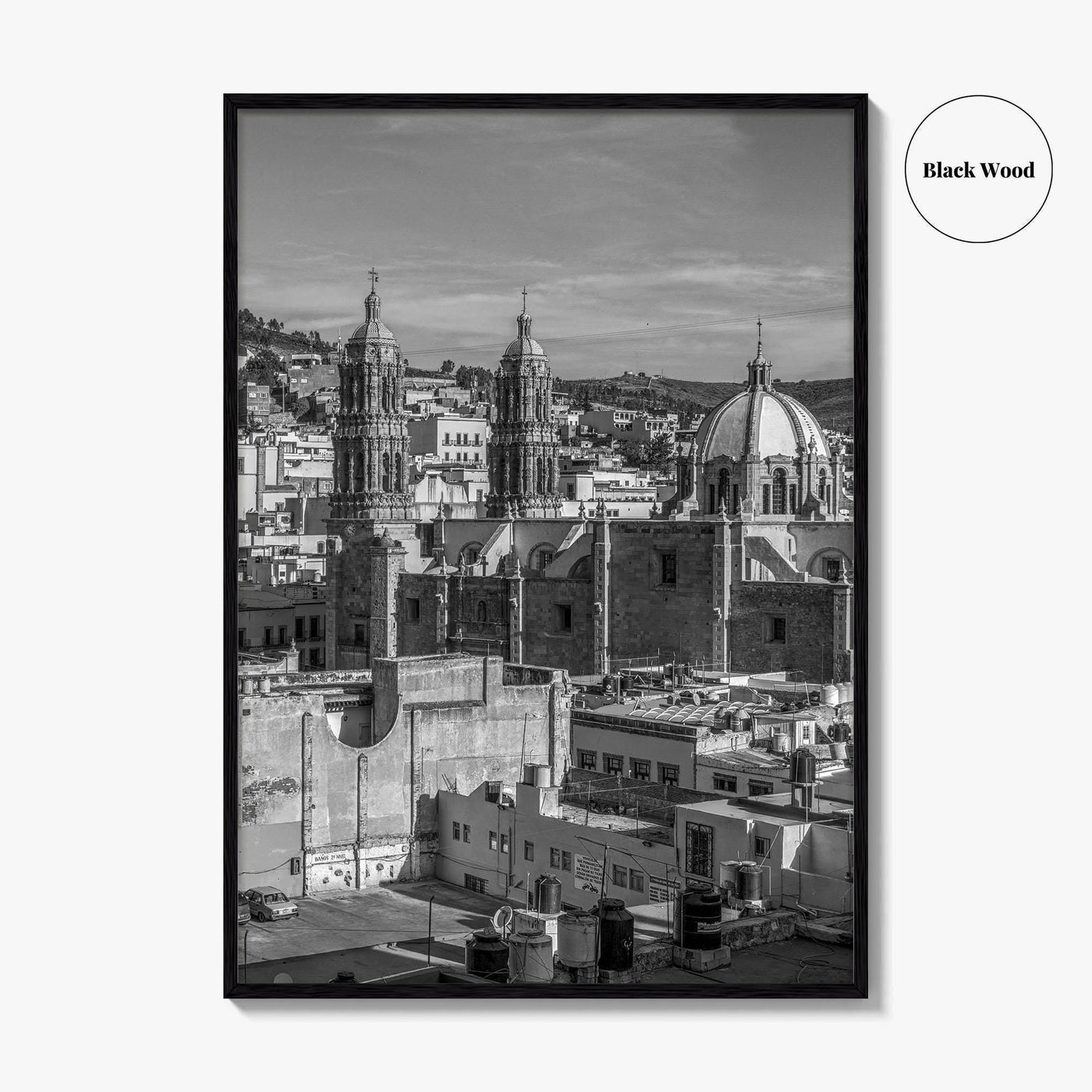 Zacatecas Black and White Fine Art Photo Print, Zacatecas City Mexico Wall Poster