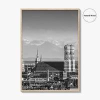 Munich Black and White Fine Art Photo Print, Bavaria Germany Wall Decor Poster