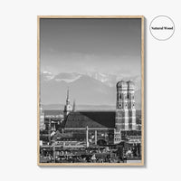 Munich Black and White Fine Art Photo Print, Bavaria Germany Wall Decor Poster