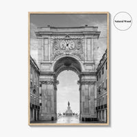 Lisbon Black and White Fine Art Photo Print, Praca do Comercio Poster, Portugal