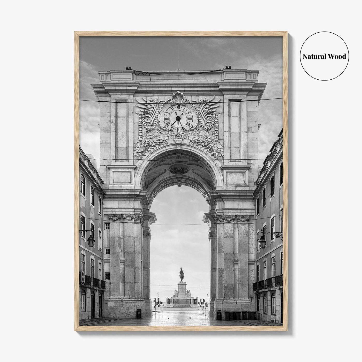 Lisbon Black and White Fine Art Photo Print, Praca do Comercio Poster, Portugal