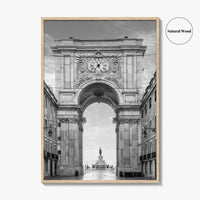 Lisbon Black and White Fine Art Photo Print, Praca do Comercio Poster, Portugal