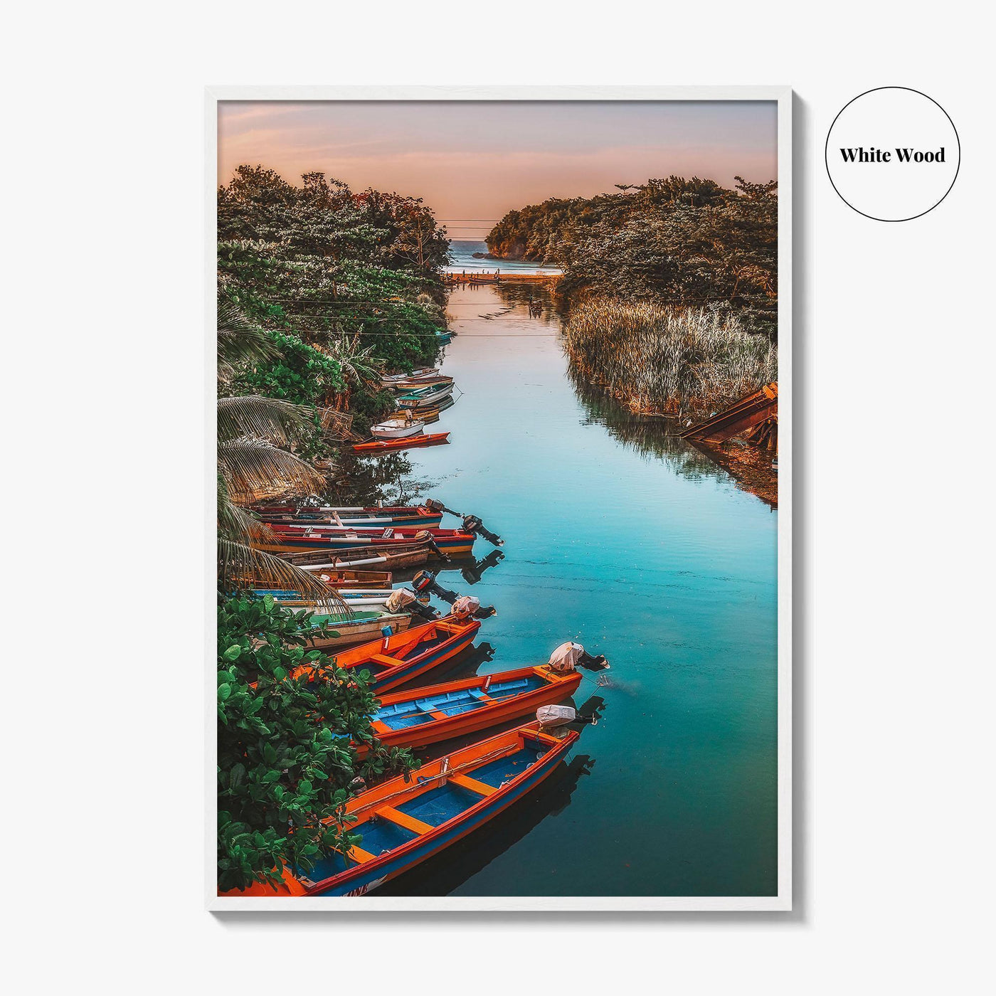 Jamaica Fine Art Photo Print, White River Boats, St Ann, Ocho Rios Wall Poster