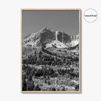 Utah Black and White Fine Art Photo Print, Snowbasin Panorama, Wasatch Range, Ogden Poster