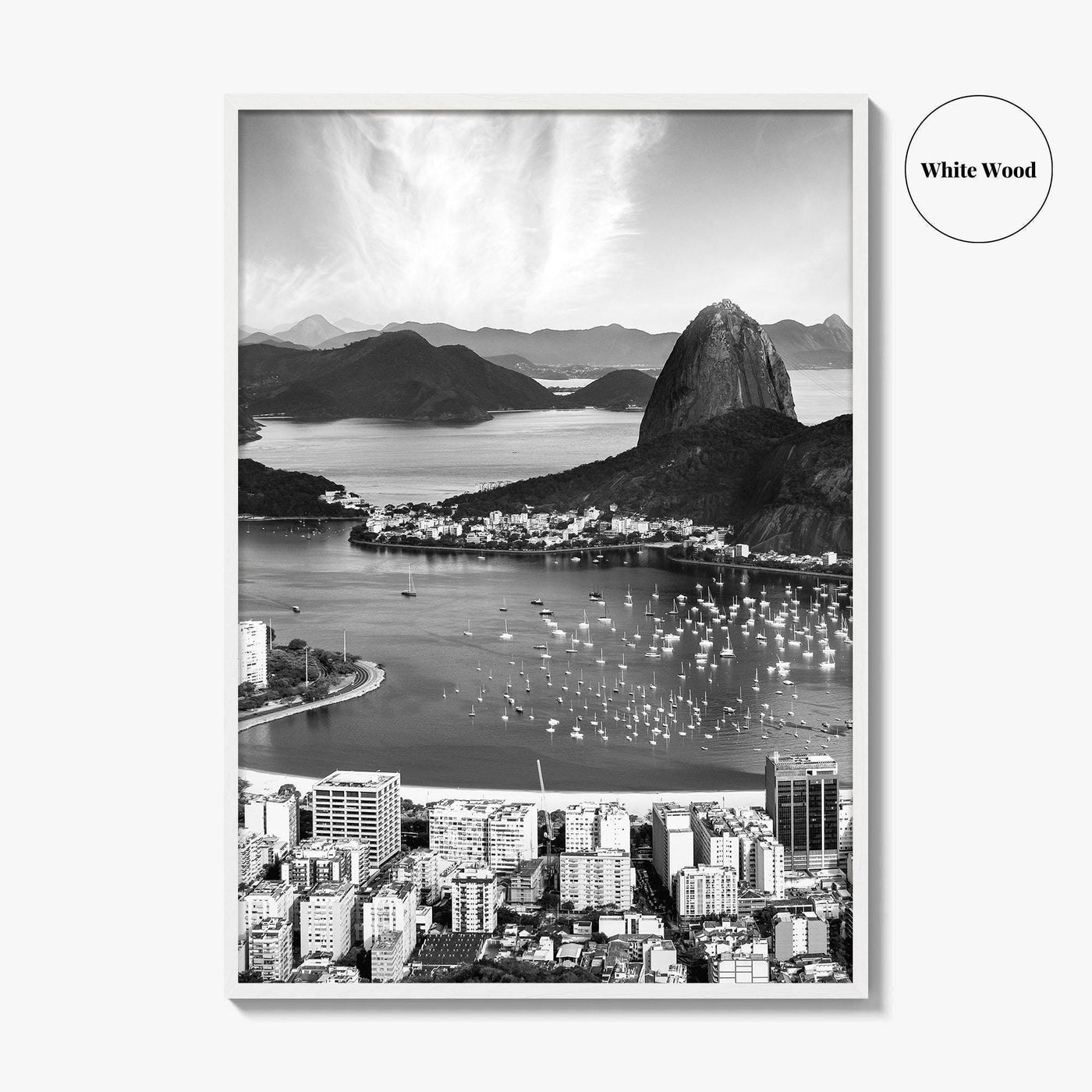 Rio de Janeiro Skyline Black and White Fine Art Photo Print, Brazil Poster