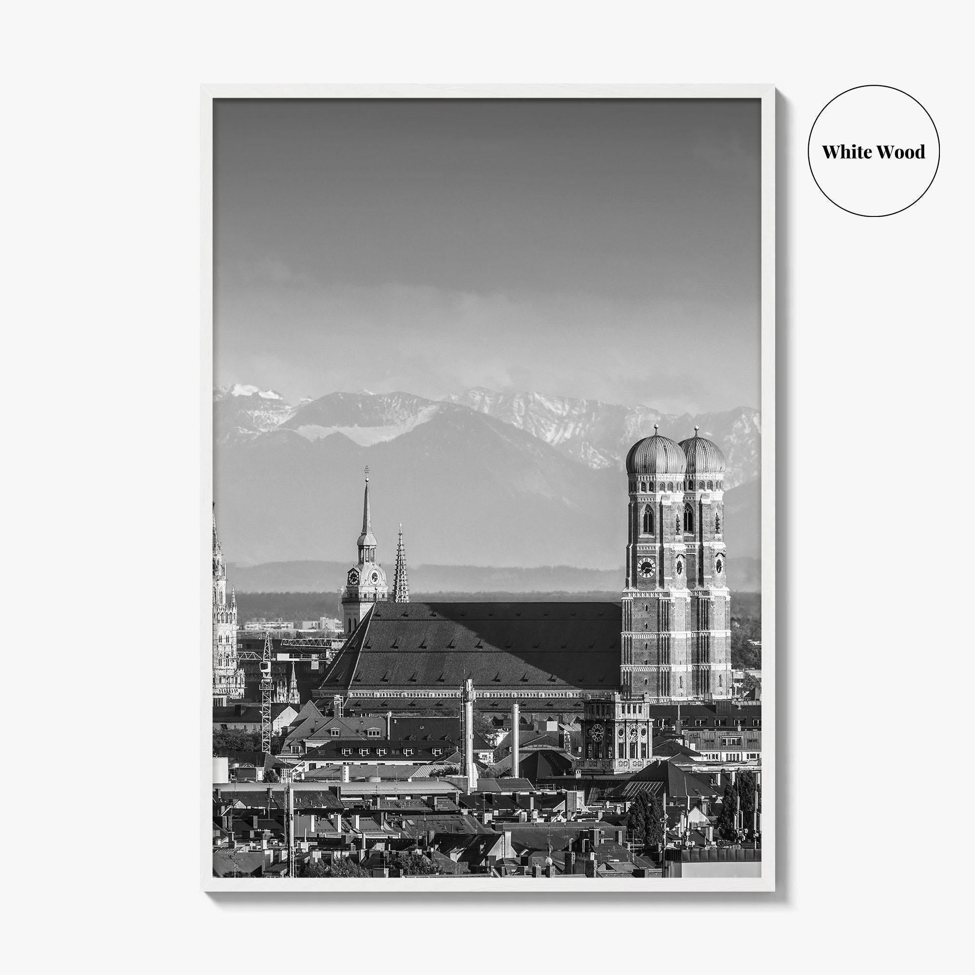 Munich Black and White Fine Art Photo Print, Bavaria Germany Wall Decor Poster