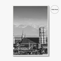 Munich Black and White Fine Art Photo Print, Bavaria Germany Wall Decor Poster