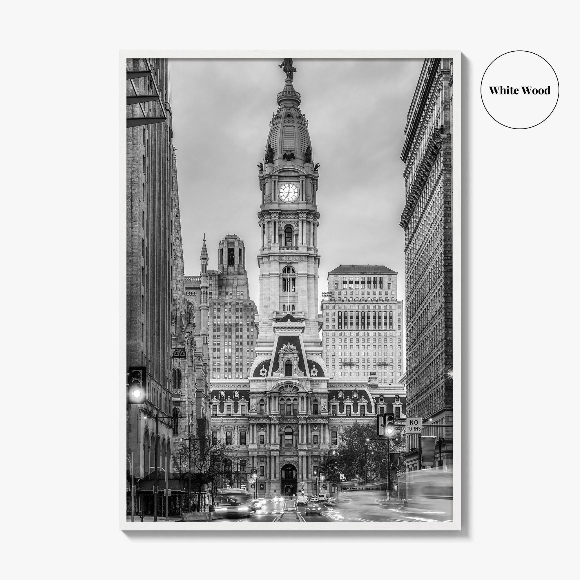 Philadelphia Black and White Fine Art Photo Print, City Hall, Philly, Pennsylvania Poster