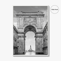 Lisbon Black and White Fine Art Photo Print, Praca do Comercio Poster, Portugal