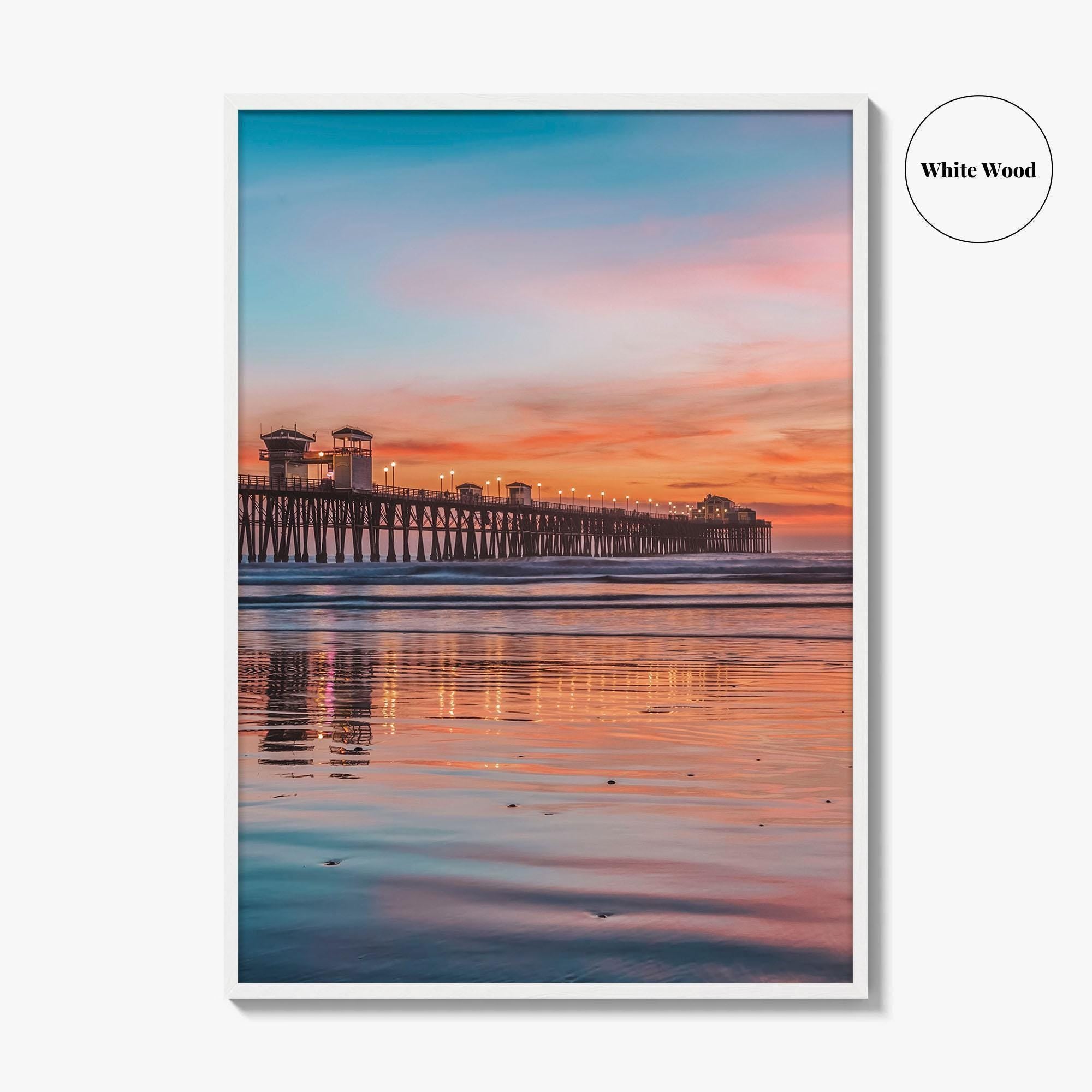 Oceanside Fine Art Photo Print, Pier Beach, San Diego California USA Wall Poster