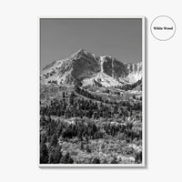 Utah Black and White Fine Art Photo Print, Snowbasin Panorama, Wasatch Range, Ogden Poster