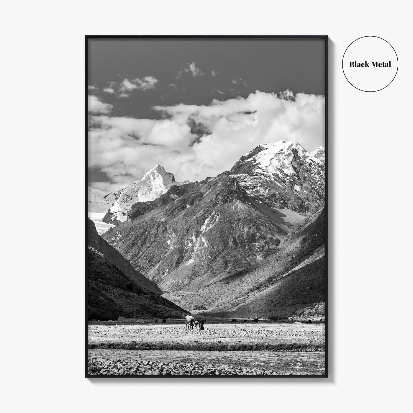 Peru Black and White Fine Art Photo Print, Andes Mountains, Cordillera Blanca Wall Poster
