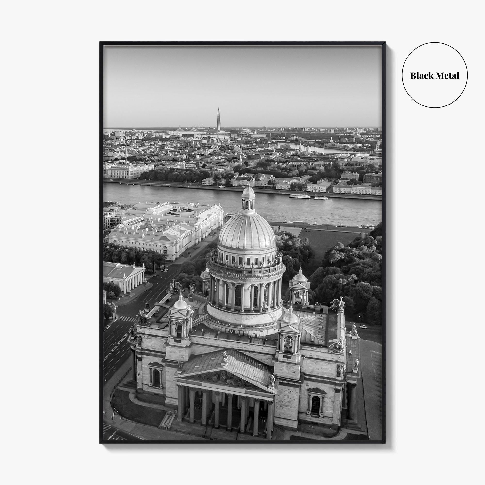 Saint Petersburg Black and White Fine Art Photo Print, St Isaacs Cathedral Russia Poster