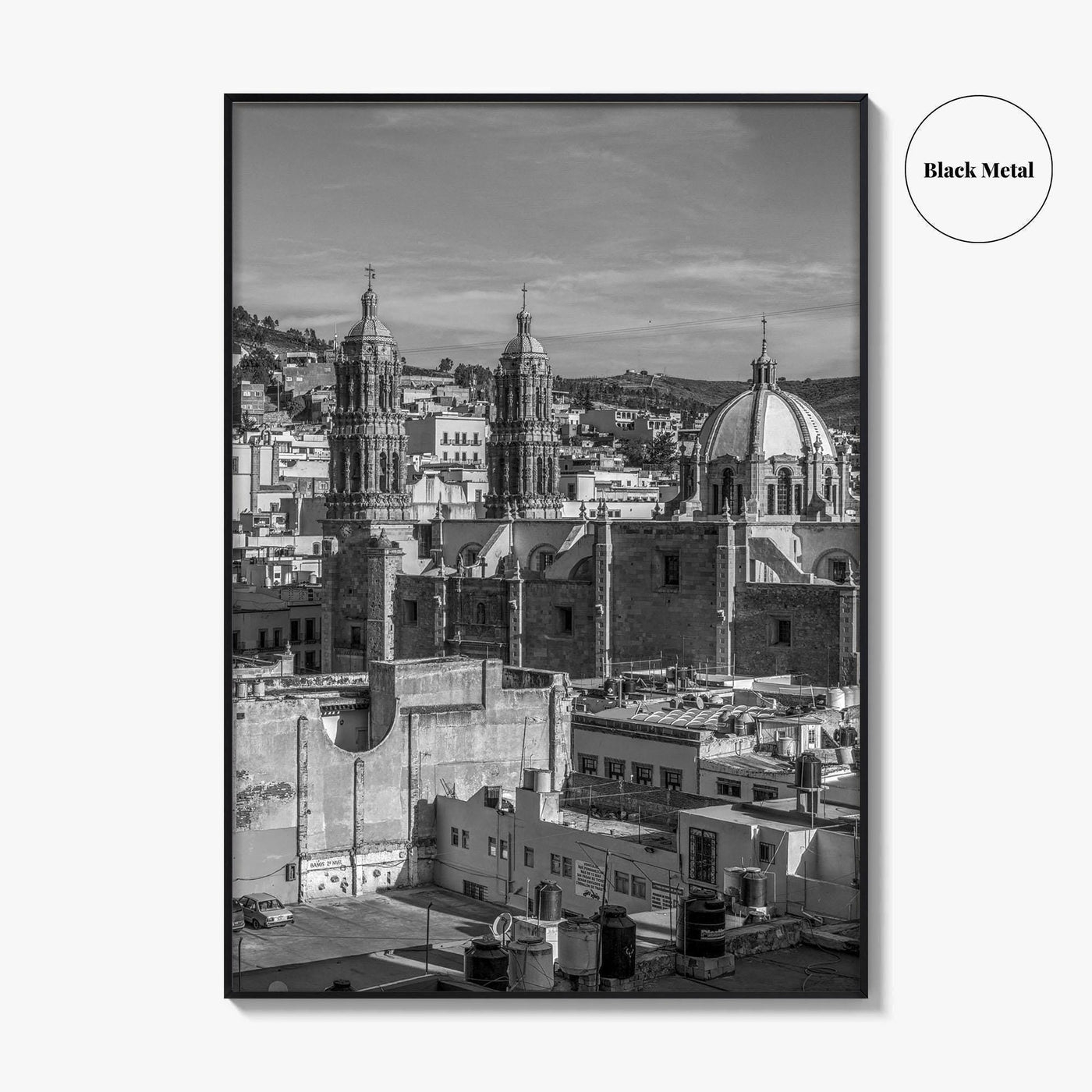 Zacatecas Black and White Fine Art Photo Print, Zacatecas City Mexico Wall Poster