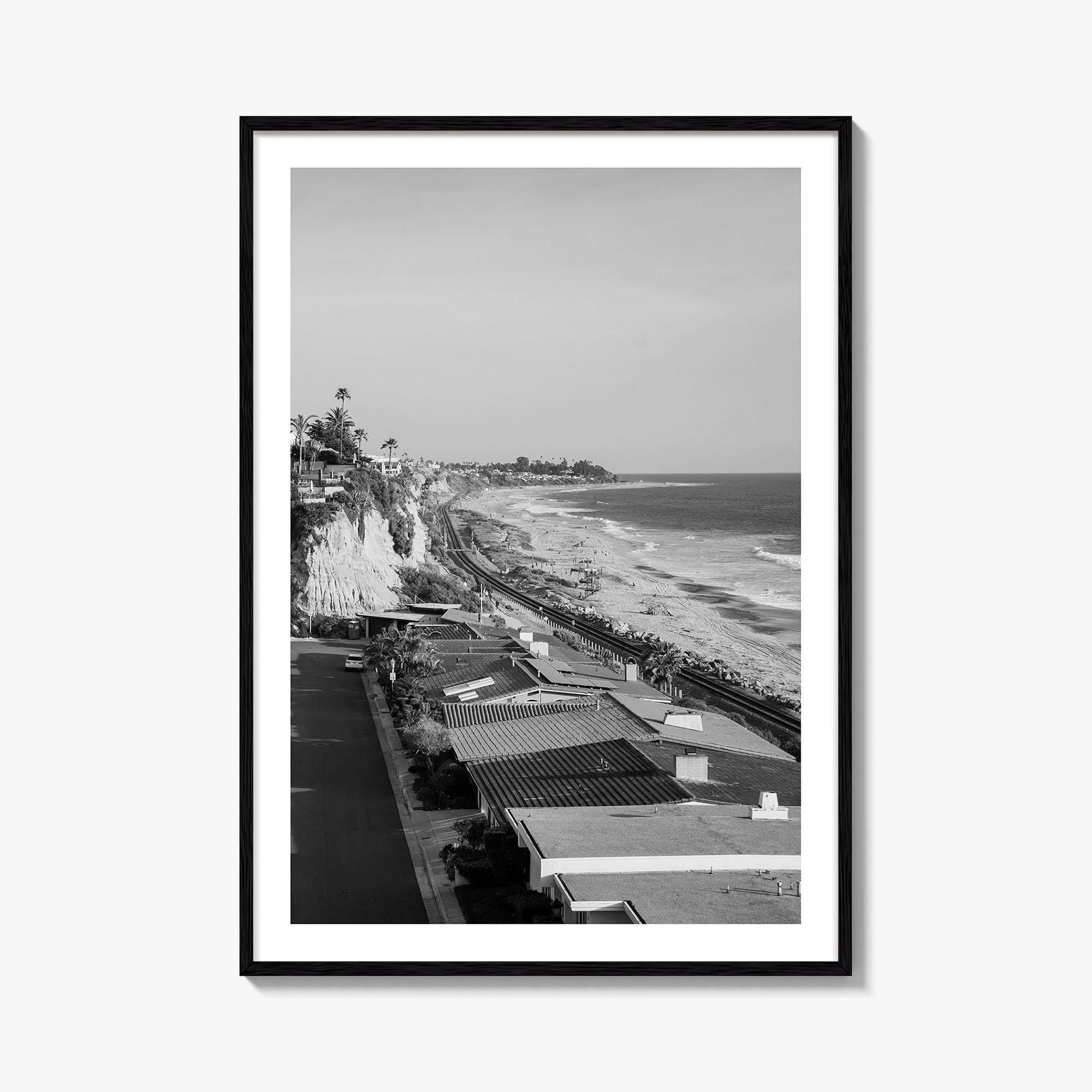 San Clemente Black and White Fine Art Photo Print, Orange County California Beach Poster