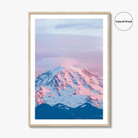 Mount Rainier Pink Fine Art Photo Print, Washington State Poster, Cascade Range USA