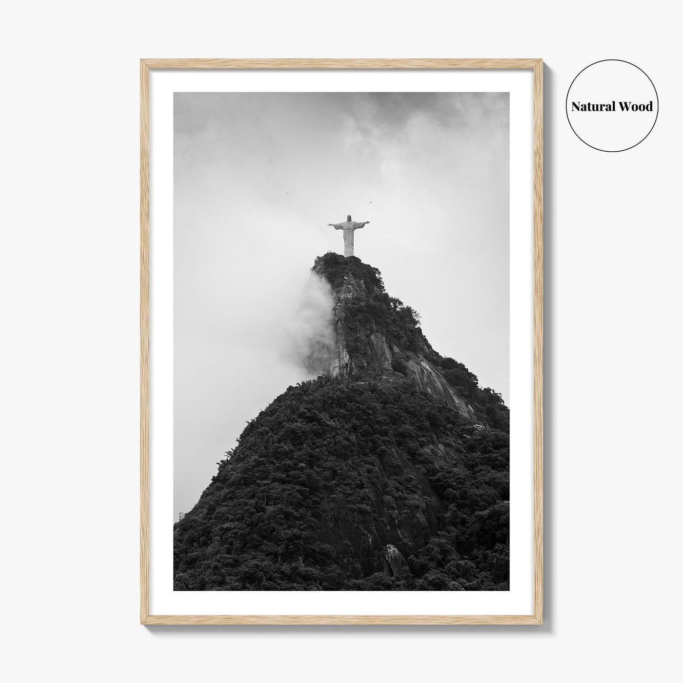 Rio de Janeiro Black and White Fine Art Photo Print, Christ the Redeemer Brazil Poster