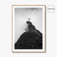 Rio de Janeiro Black and White Fine Art Photo Print, Christ the Redeemer Brazil Poster