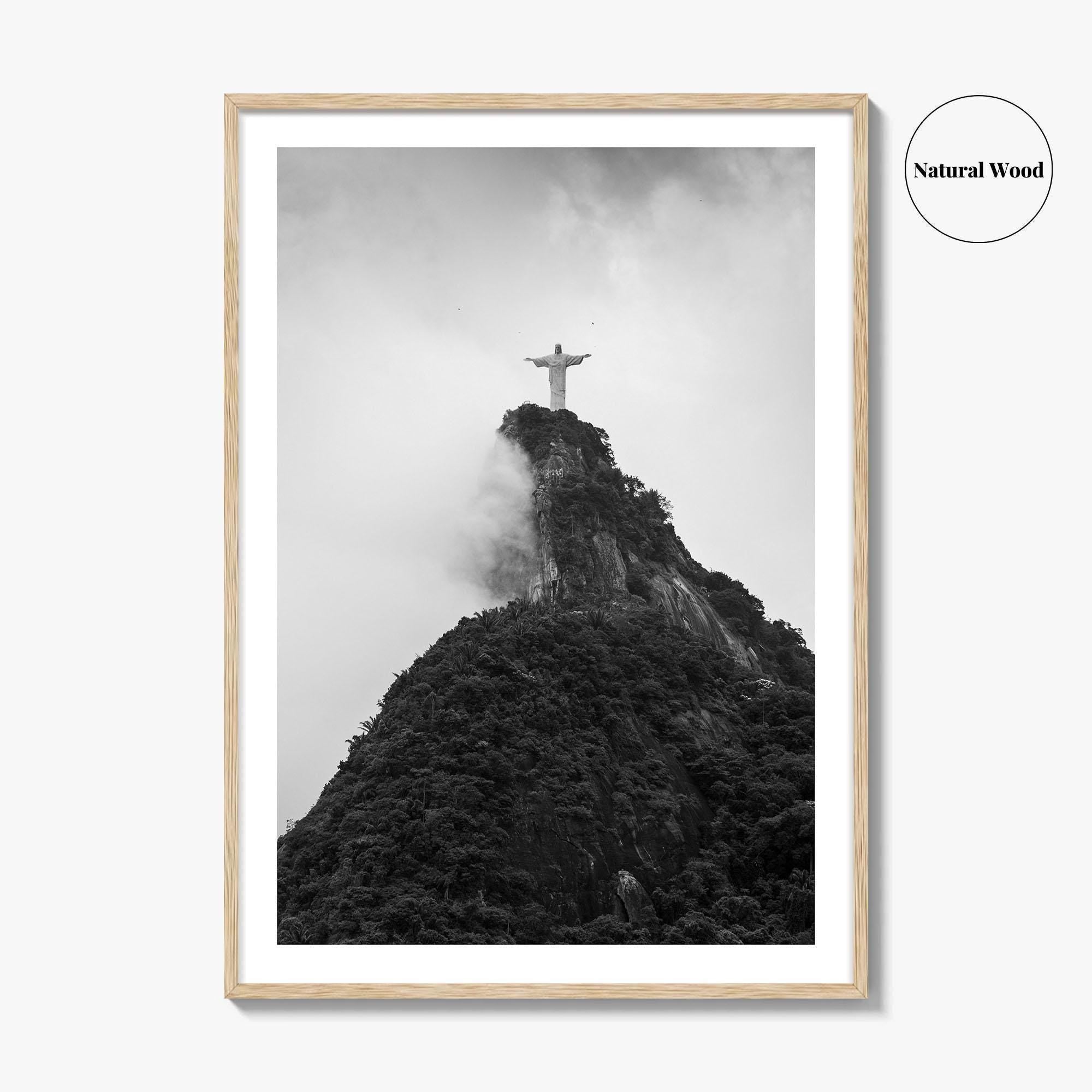 Rio de Janeiro Black and White Fine Art Photo Print, Christ the Redeemer Brazil Poster
