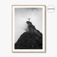 Rio de Janeiro Black and White Fine Art Photo Print, Christ the Redeemer Brazil Poster